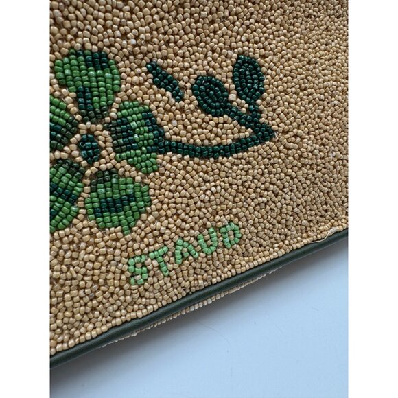STAUD Tommy beaded floral shoulder bag + Dust bag Green Moss Tapestry - Picture 8 of 16